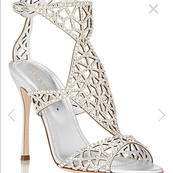 Sergio Rossi Shoes - SERGIO ROSSI EMBELLISHED TRESOR T STRAP SANDALS
